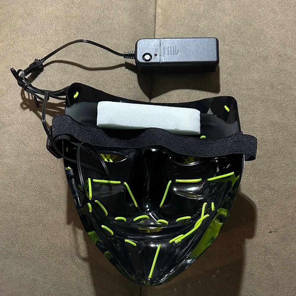 Black and Red LED Halloween Mask